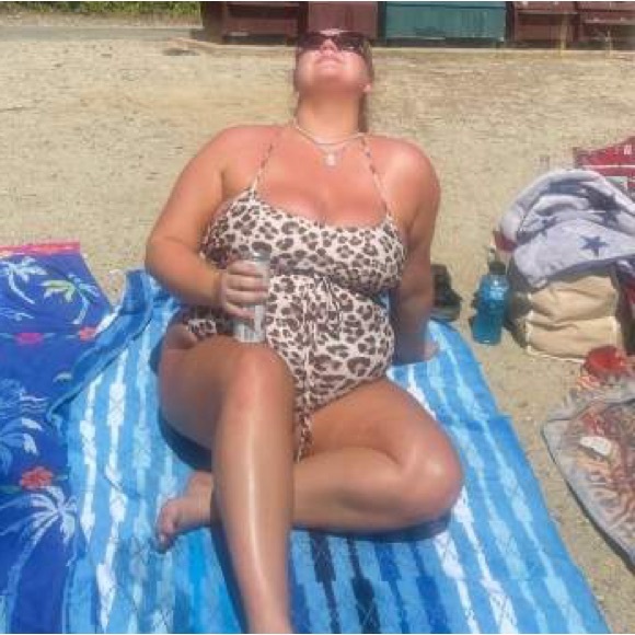 Kona Sol Leopard Print Wrap Belt Medium Coverage One Piece Swimsuit - Picture 9 of 11